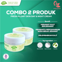 TWIN MOISTURIZER - 2 Pcs Moisturizer Fresh Glowy Skin Day & Night Cream 15gr - Mako by seris - Pelembab Wajah Berjerawat Kulit Sensitif Kering Berminyak Perawatan Muka Bantu Mencerahkan