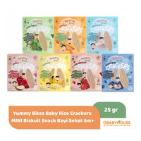 Yummy Bites Baby Rice Crackers 25 gr MINI Biskuit Snack Bayi Sehat 6m+