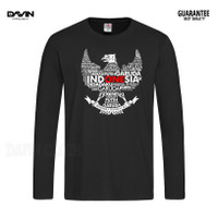 Kaos Pria Baju Tshirt Lengan Panjang Garuda Indonesia Bhinneka Tunggal Ika