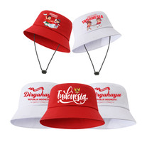 Topi Bucket Buket Indonesia Merdeka Merah Putih Anak / Bucket Hat Anak
