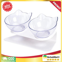 Terbaik Tempat Makan Hewan Peliharaan Kucing Anjing Feeding Dishes Double Bowl ~[By:Ctz]-Tbk