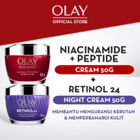 Olay Regenerist Micro Sculpting Day Cream + Retinol 24 Night Cream Niacinamide Skincare Perawatan Wajah Antiaging 50G