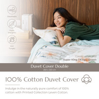 Leven Cotton - DUVET COVER 260x230 - 100% KATUN MOTIF - Selimut Adem Hypoallergenic Aesthetic Mewah Elegan - Katun Jepang Asli