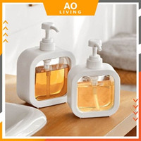 BOTOL SABUN DISPENSER KOTAK PERSEGI PERLENGKAPAN TOILET 500ML AO LIVING