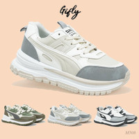 XB Sepatu Sneakers Wanita Putih Hitam Kets Sport Shoes B White M508