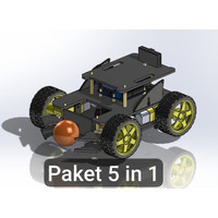Paket: 5 In 1 Rangka Robot Soccer dan Sumo - Akrilik Robosoccer 2WD 4WD
