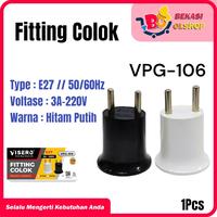 Fitting Lampu Colok VPG-106 Visero / Fitting  Lampu Colokan E27 Hitam Putih