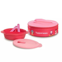 Tupperware crystalwave lunch box set (1) tempat bekal makan free tas