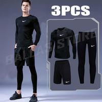 PAKET SETELAN BASELAYER LEGGING MANSET PRIA DAN CELANA FUTSAL SEPEDA VOLI FITNESS GYM PRIA WANITA