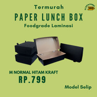 paper lunch box black size m laminasi