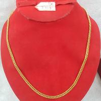 KL99J280J Kalung model rantai hulu emas kuning asli 9.450gr 47,2cm 70% 16K