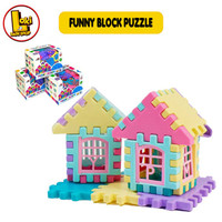 Mainan Edukasi Anak Balok Susun Pasang Puzzle Bentuk Rumah 120 pcs Kado Hadiah Anak Perempuan Laki Laki Block Balok Imajinasi Kreatifitas