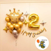 balon angka happy birthday / paket balon set lengkap/dekorasi balon original