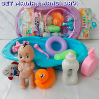 Mainan Mandi Bayi Lengkap Murah Anak Perempuan Edukasi  - Mainan Bak Mandi Baby Bathub Boneka Anak Cewek Edukatif A.R.A.F.A