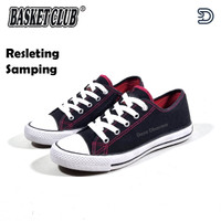 Sepatu Basket Club Resleting Anak Laki laki Sekolah SD Pendek Hitam Putih Size 31 - 36