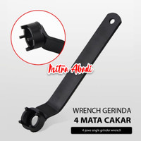 Kunci Wrench Gerinda 4 Mata Cakar / 4-Jaws Special Angle Grinder Wrench