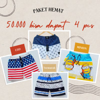 50rb dapat 4 Celana pendek pria/wanita BOXER untuk santai celana dalam