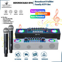Sound Card Speaker All-in-one Machine SY6 Live Soundcard bluetooth speaker Two Wireless Microphone