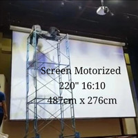 Screen Projektor Motorized 220" rasio 16:10 Widescreen 487cm x 276cm