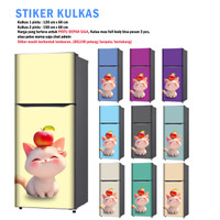 Stiker Kulkas 1 Pintu dan Sticker Kulkas 2 Kucing Apel