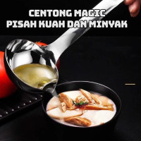 Centong Sayur Stainless Penyaring Minyak Lemak-Centong Pisah Minyak Centong Sup Sendok Sup Pisah Minyak / Sendok Kuah Pemisah Minyak Stainless Steel / Centong Kuah Pemisah Minyak / Spoon Soup for Seperate Oil / Centong Sendok Soup