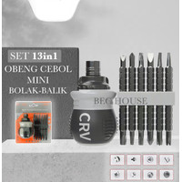 Trend - Obeng CRV Set 13in1 Obeng Cebol BB buntek karet Dua Arah bolak balik
