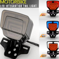 lampu led stop rem strobo sen sein bracket dudukan plat belakang motor