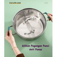 AD220 2 Pcs Silikon Sarung Pegangan Gagang Panci Anti Panas Berinsulasi Tahan Suhu Tinggi Silicone Pot Handle