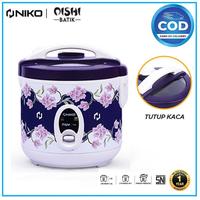 Rice Cooker Niko Oishi Batik 3 in 1 Tutup Kaca 1.2 Liter 300 Watt