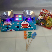New Mainan Anak Masak Masakan Kompor Bakaran Led Bisa Dicas Motif Doraemon Best Quality Asli 100% Original