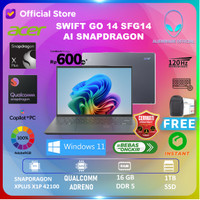 ACER SWIFT GO 14 AI SFG14 SNAPDRAGON X PLUS X1P 42100 16GB 1TB Win11+OHS 14.5 WUXGA 120HZ 100SRGB - 01.X3BG