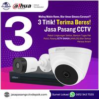 Paket Pasang CCTV - 3 Titik DAHUA 2MP Terima Beres