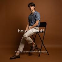 Houseofcuff kemeja bowling lengan pendek biru garis