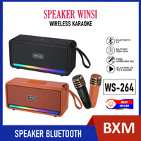 Winsi WS-264 Speaker Karaoke Bluetooth Mini RGB TWS Mic Hifi Stereo