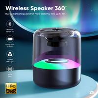 Speaker Bluetooth Transparan Lampu RGB Z5 Support FM Radio Flashdisk TF Card