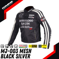 KOMINE MJ-003 BLACK SILVER DOUBLE LINE MESH JACKET JAKET MOTOR MJ003 003 PROTECTOR