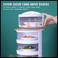 Tudung Saji Rak Susun Tempat Penyimpanan Makanan 4 Tingkat Lauk Te Tap Hangat Serbaguna Dan Praktis Best Seller