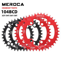 Meroca Chainring 32T 34T 36T 38T BCD 104 Chain ring Narrow Wide Round Crank Set Sepeda