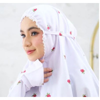 ALMUSANNA - Mukena Terusan Bordir Katun Mikro Seribu Bunga