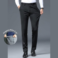 Babazeg Celana Formal Slim Fit Bahan Melar/Stretch Pria, Pinggang Melar Size 40-45