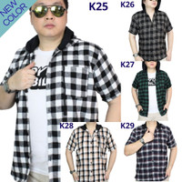 Kemeja Flanel Hoodie Lengan Pendek Pria Distro