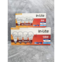 IN LITE LAMPU PAKET LED BULB BOHLAM LED INLITE PAKET VALUE INB010 BELI 3 GRATIS 1