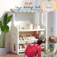 Bandiaterra Play Stall Storage Rack/ Rak Penyimpanan Mainan Anak Model Toko untuk Pretend Play