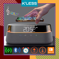 Jam Digital 7 in 1 Multifunction Alarm Clock with Wireless Phone Charging Bluetooth Stereo Speaker and FM Radio