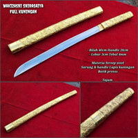 WAKIZASHI SHIRASAYA GOLD FULL KUNINGAN