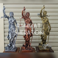 ready stock patung dewi keadilan warna gold ukuran 75 cm murah