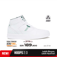 Aerostreet 37-44 Hoops High 2.0 Putih Putih Hijau Tua - Sepatu