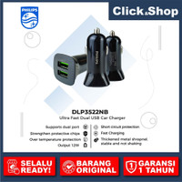 Philips DLP3522 Ultra Fast Dual USB Car Charger 12W