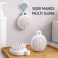 Sisir Bulat Silikon Sikat Keramas Pembersih Kulit Kepala Rambut Pijat