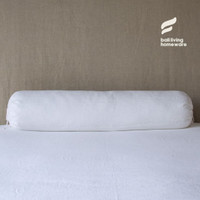 COTTON SATIN BOLSTER COVER 300TC / SOFT & COMFORTABLE - PLAIN WHITE  / COVER GULING KATUN SATIN 300TC